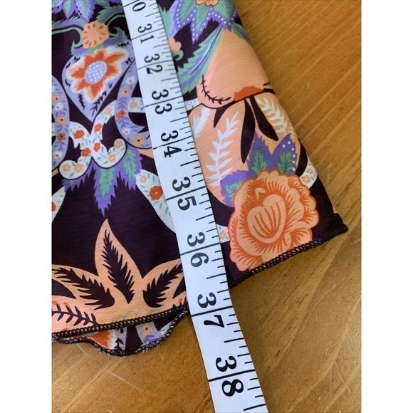 VTG 90s Y2K Chesley Brown Floral Spaghetti Strap Flowy Boho Dress Cottagecore M - Picture 9 of 9